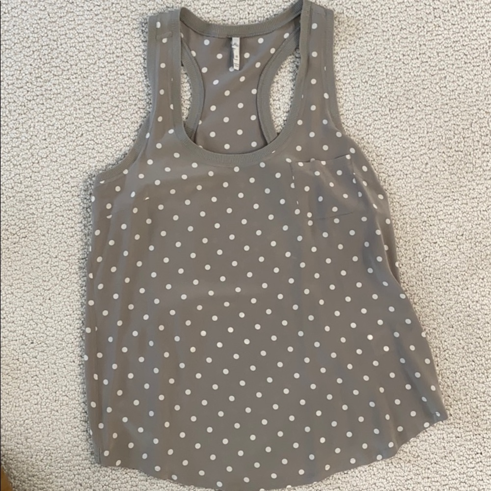 Joie silk grey polka dot racer back tank size med
